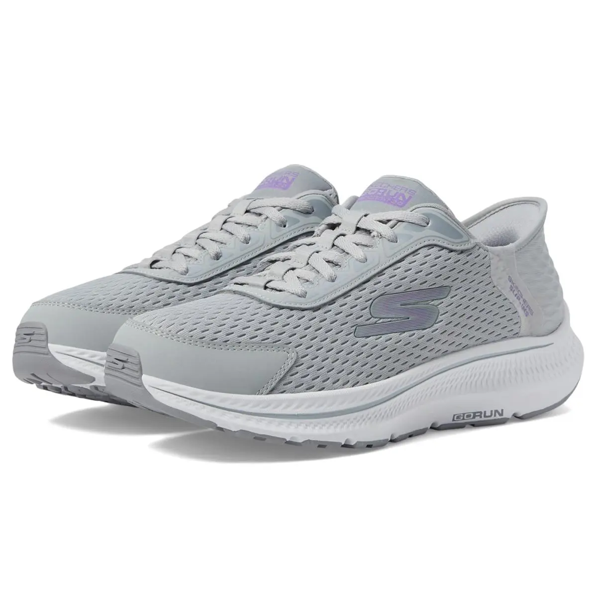 Woman`s Shoes Skechers Hands Free Slip-ins Go Run Consistent 2.0 Endure Sneaker - Gray/Lavender