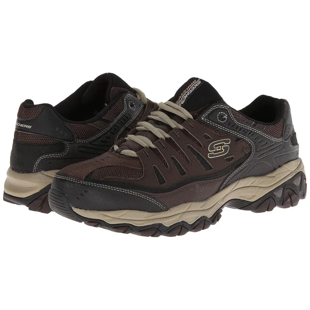 Men`s Sneakers Athletic Shoes  Afterburn M. Fit Brown/Taupe by Skechers