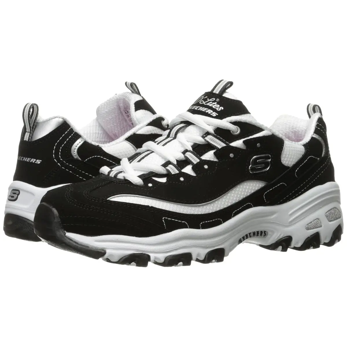 Woman`s Sneakers Athletic Shoes Skechers D`lites - Biggest Fan - Black/White