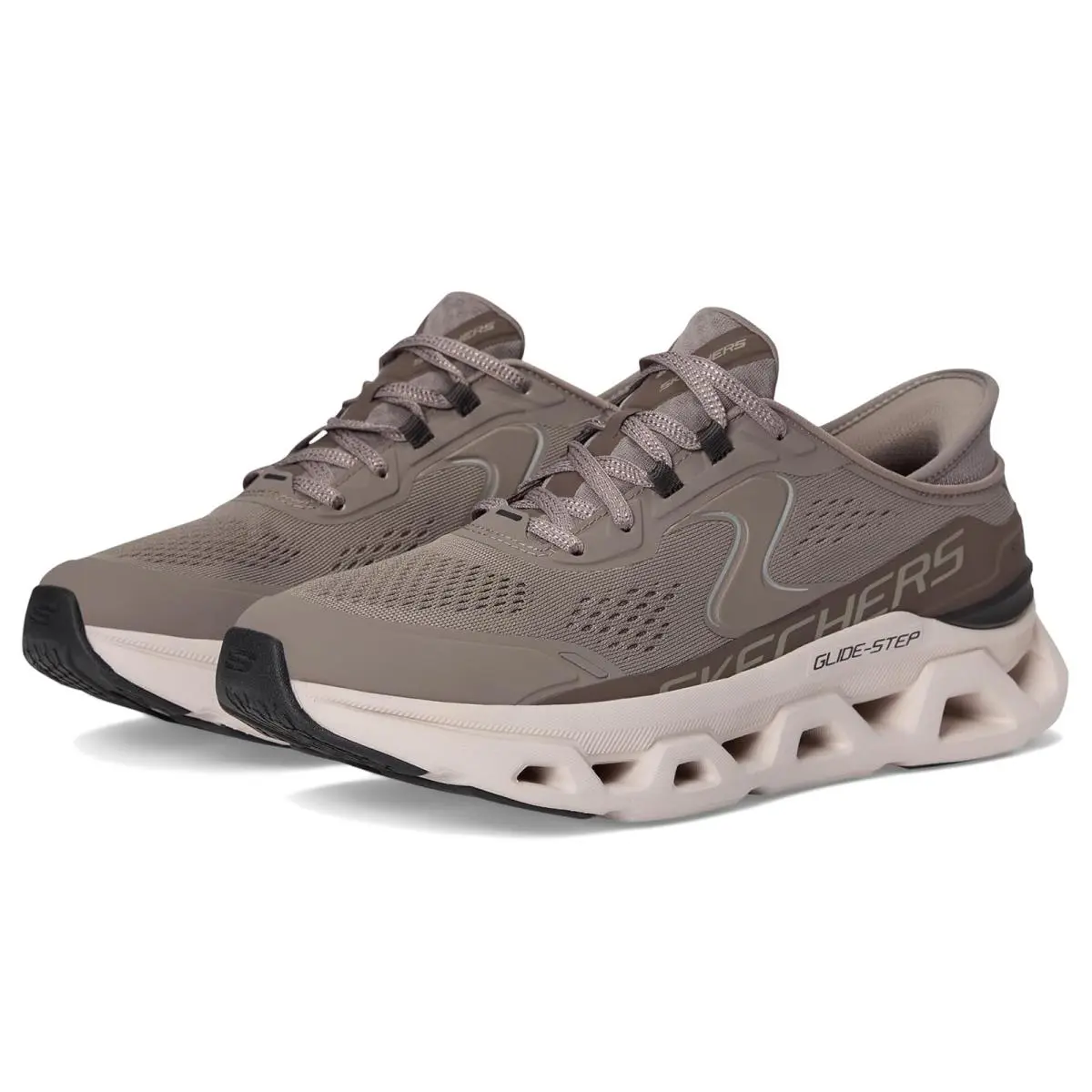 Woman`s Shoes  Glide Step Altus Hands Free Slip Ins Dark Taupe by Skechers