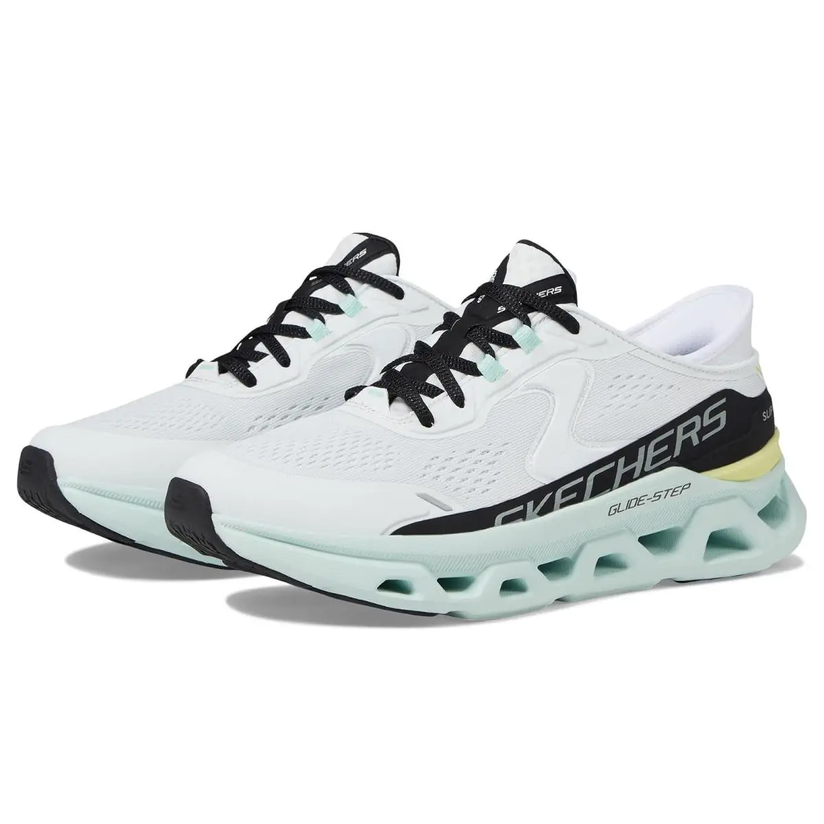 Woman`s Shoes  Glide Step Altus Hands Free Slip Ins White Multi by Skechers