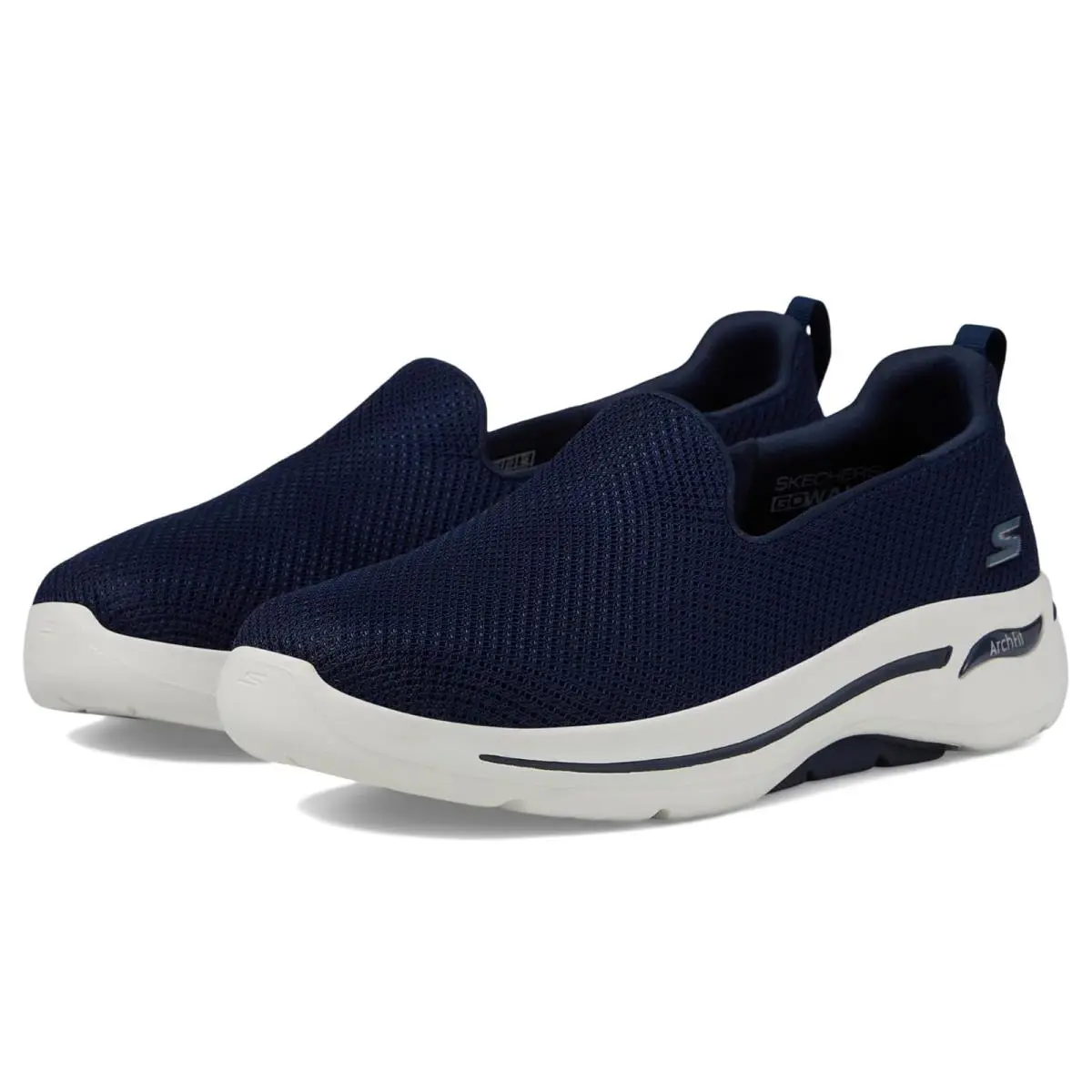 Woman`s Sneakers Athletic Shoes Skechers Performance Go Walk Arch Fit - Navy/White