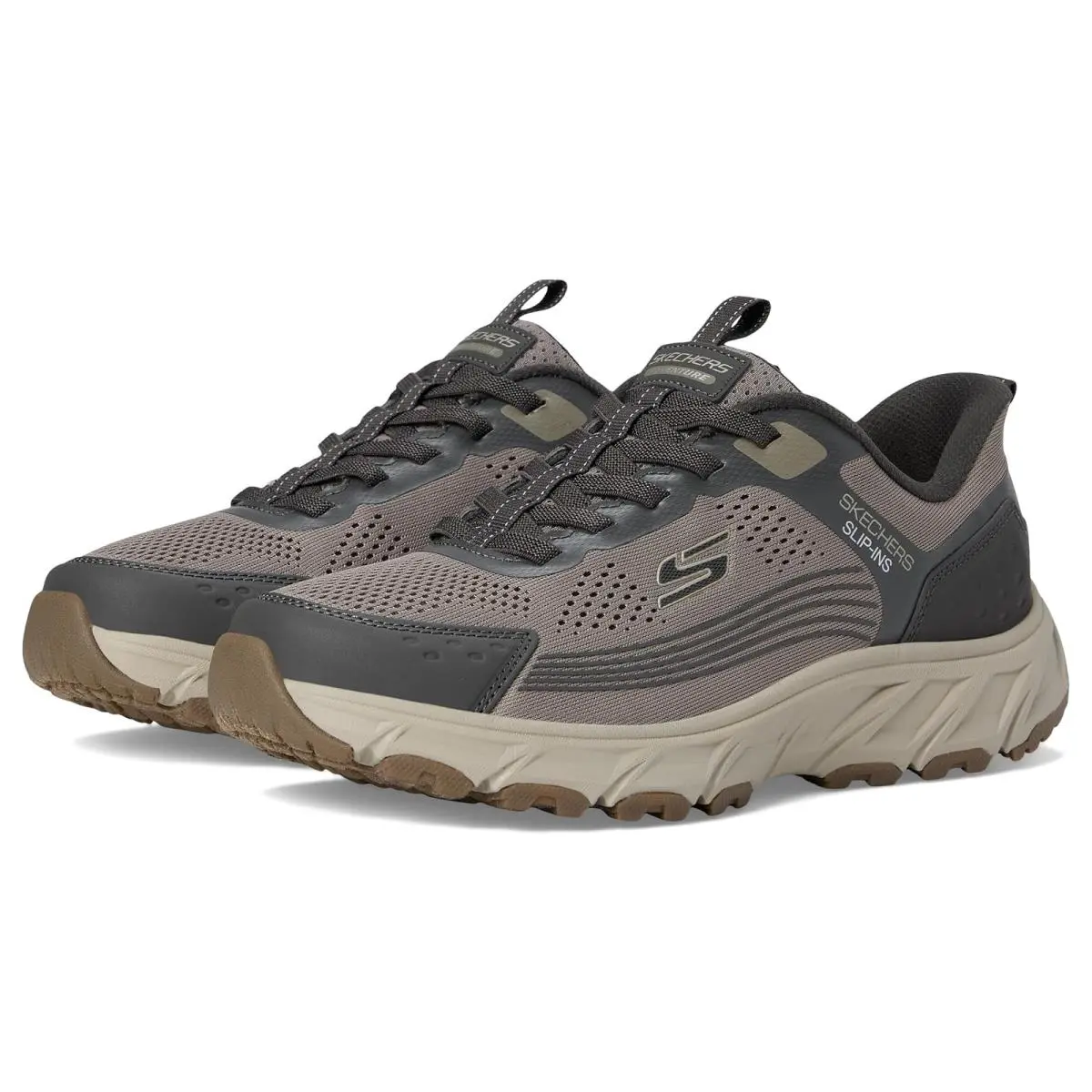 Man`s Sneakers Athletic Shoes  Hillcrest 2.0 Hands Free Slip Dark Taupe by Skechers