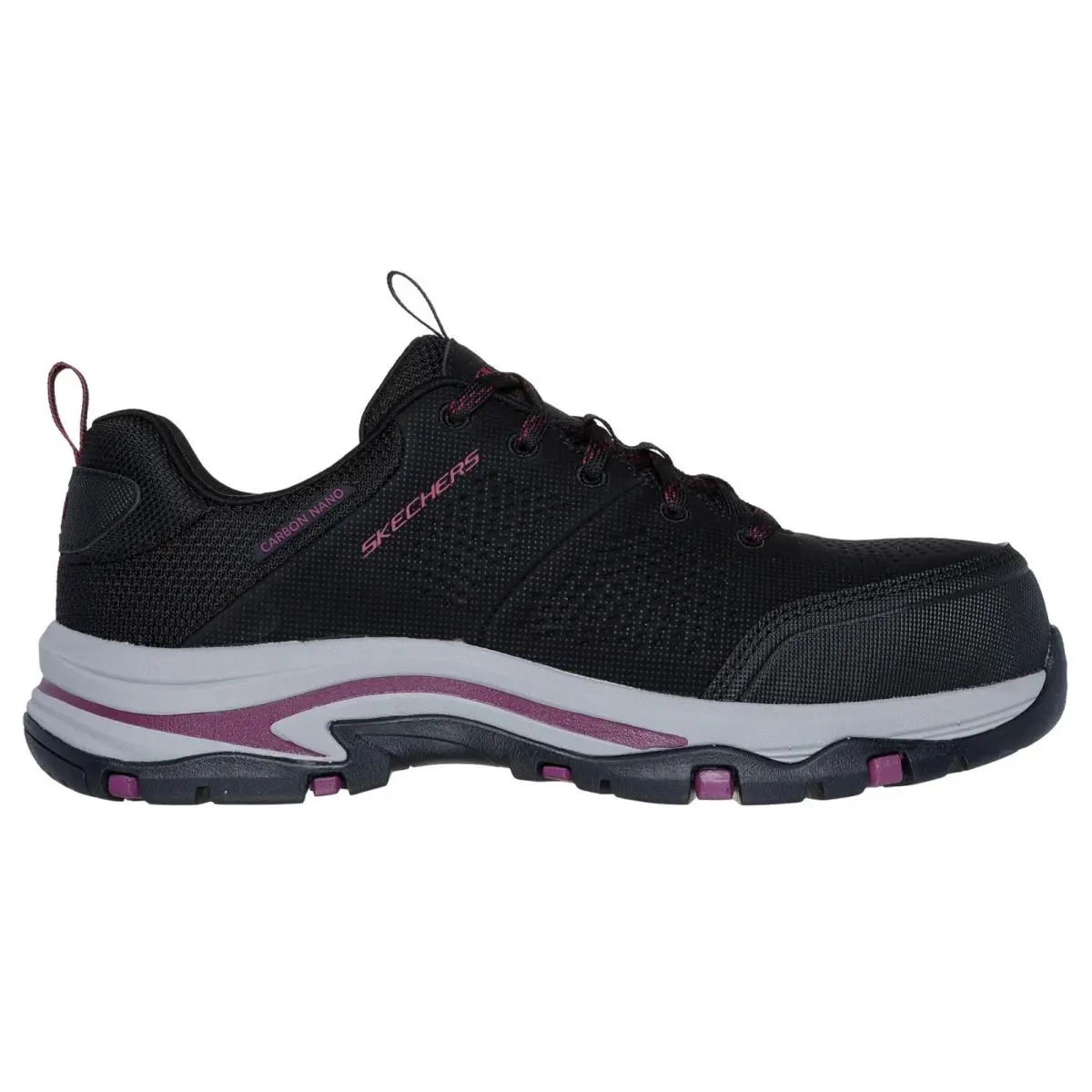 Women`s Skechers Trego Astallet Carbon Nano Toe Work Shoes 108166 Blk Wide - Black