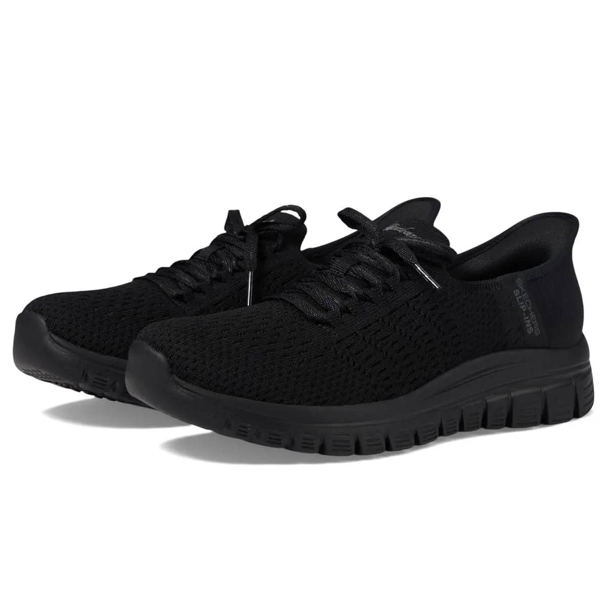 Woman`s Shoes Skechers Graceful - First Blush Hands Free Slip-ins - Black
