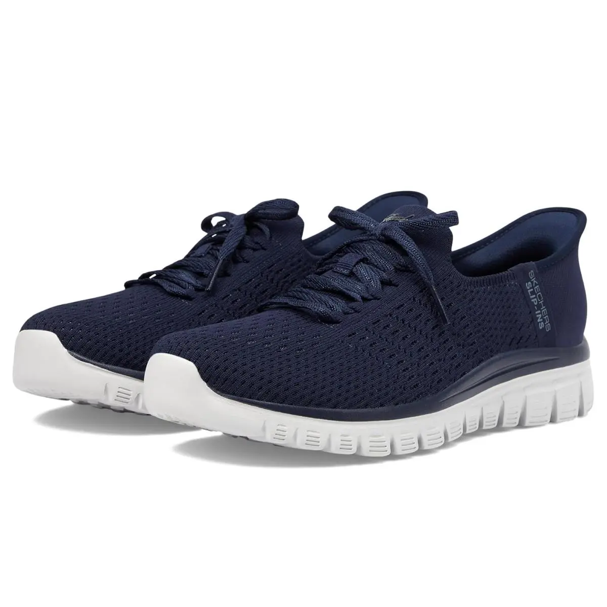 Woman`s Shoes  Graceful - First Blush Hands Free Slip-ins Navy by Skechers