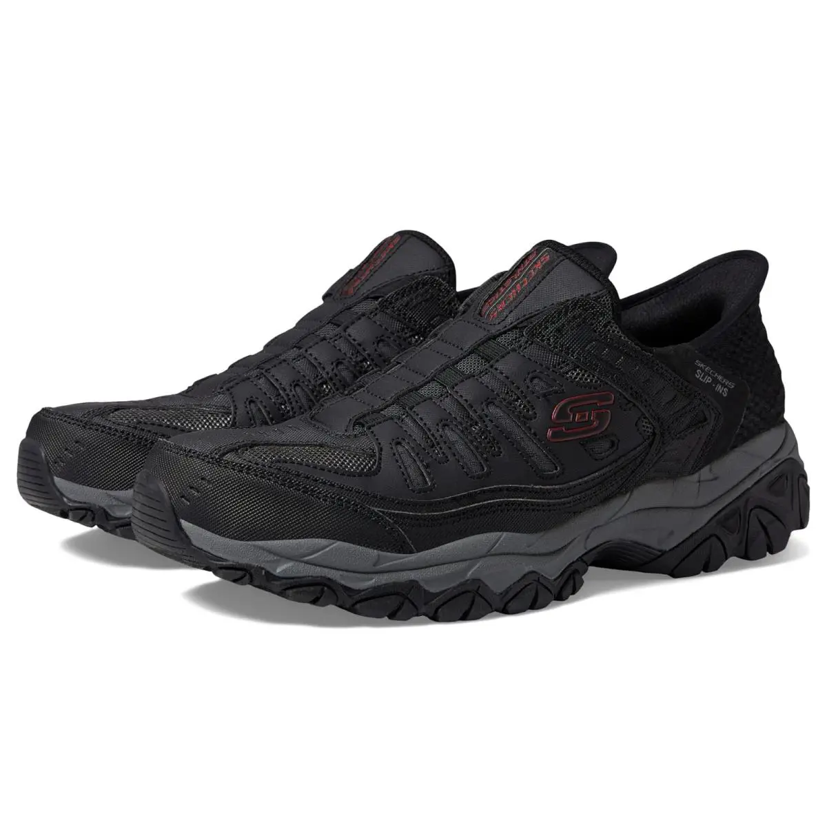 Man`s Shoes Skechers Afterburn M. Fit Ridgeburn Hands Free Slip-ins - Black/Charcoal
