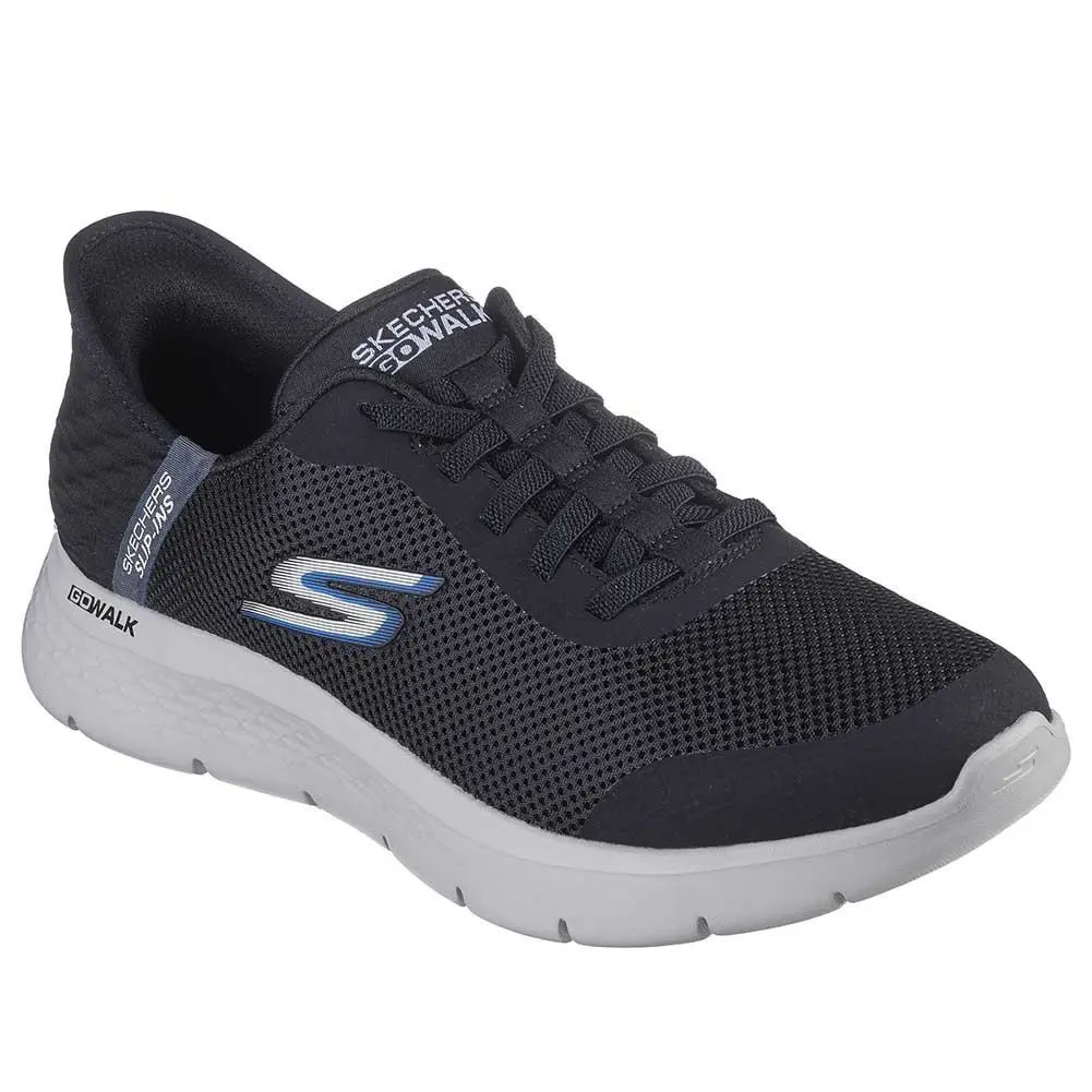 Skechers Men`s Slip-ins GO Walk Flex Hands Up Sneakers - Black Grey