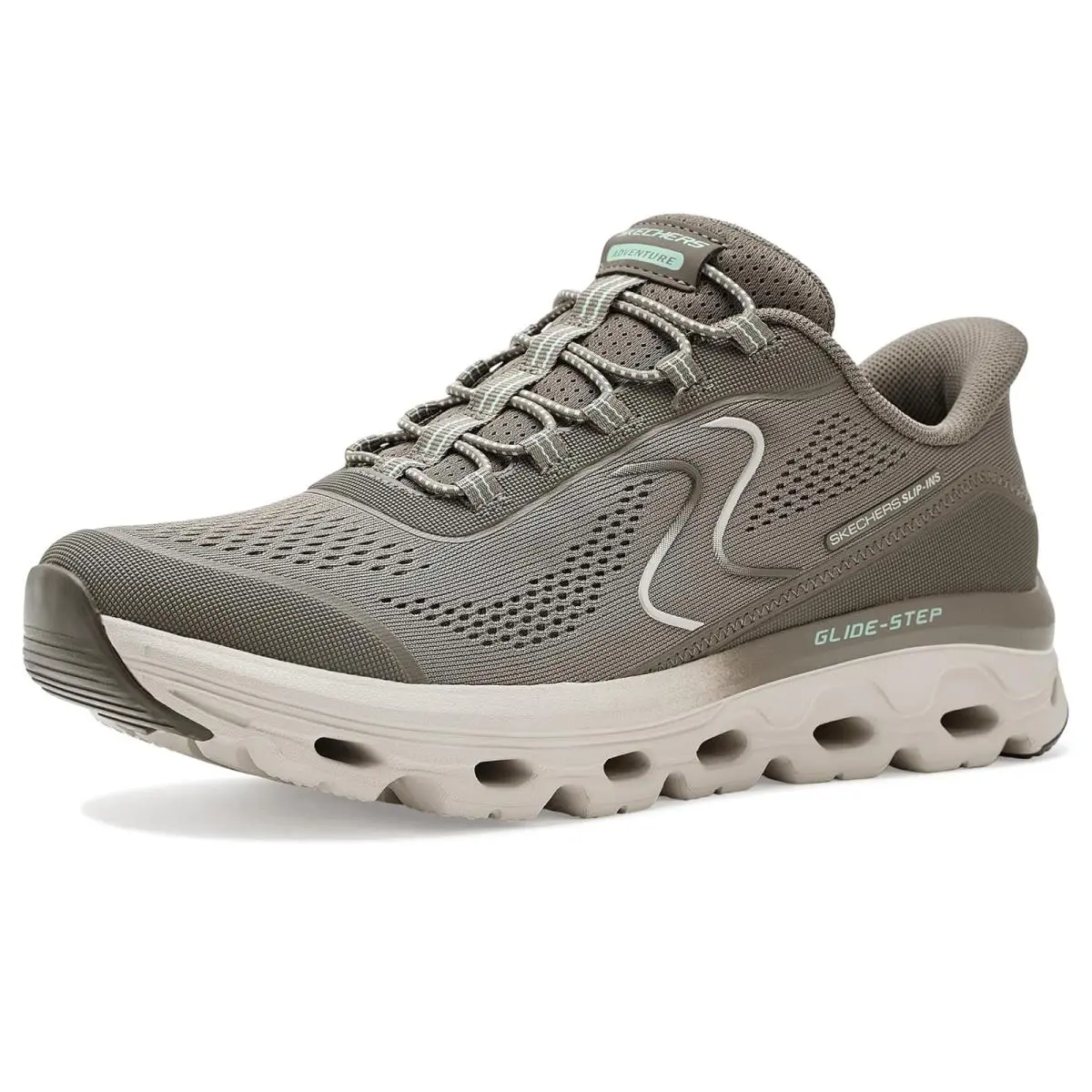 Woman`s Shoes  Glide Step Sole Hands Free Slip-ins Brown by Skechers