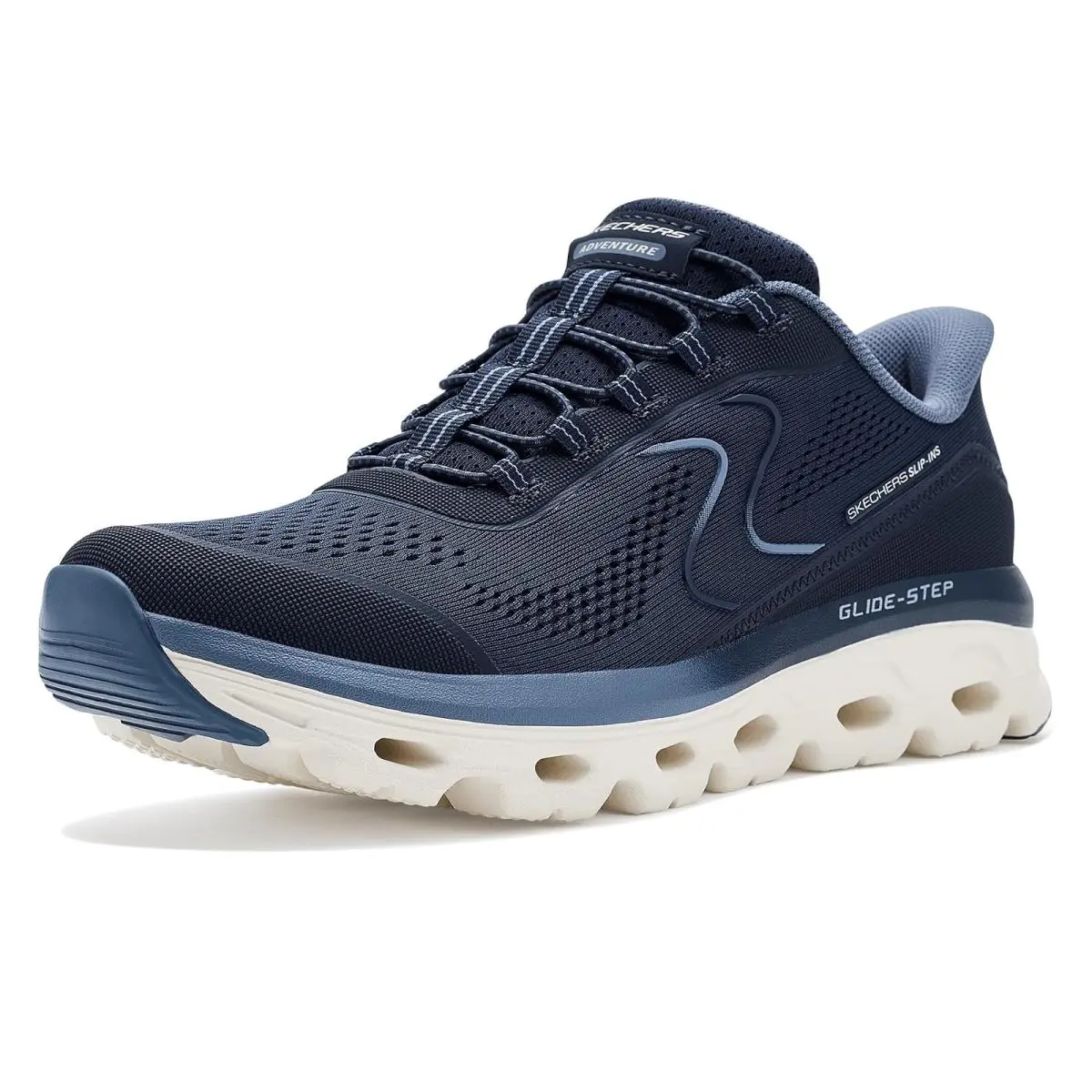 Woman`s Shoes  Glide Step Sole Hands Free Slip-ins Navy by Skechers