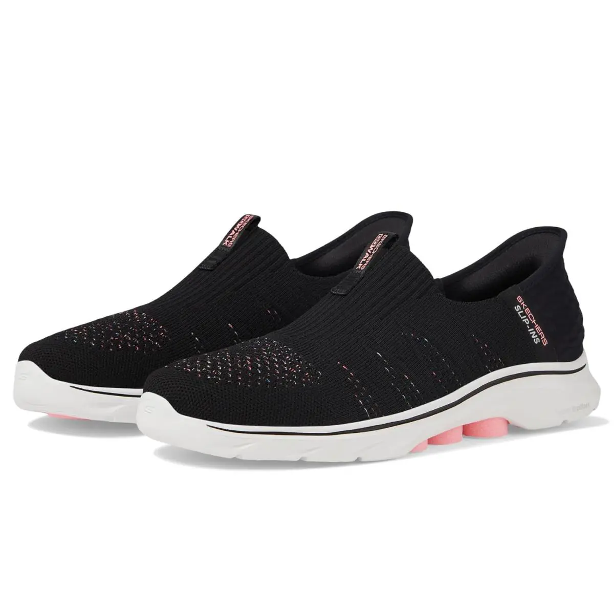 Woman`s Shoes Skechers Performance Go Walk 7 City Lights Hands Free Slip-ins - Black/Multi
