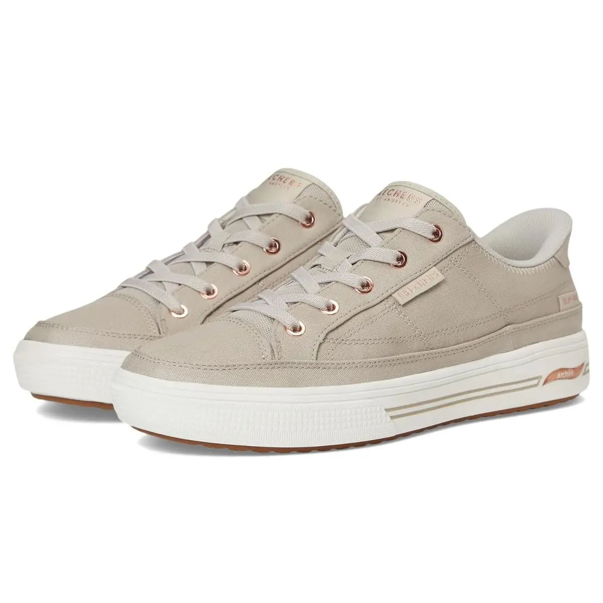 Woman`s Shoes  Arch Fit Arcade-see Ya There Hands-free Slip-ins Taupe by Skechers
