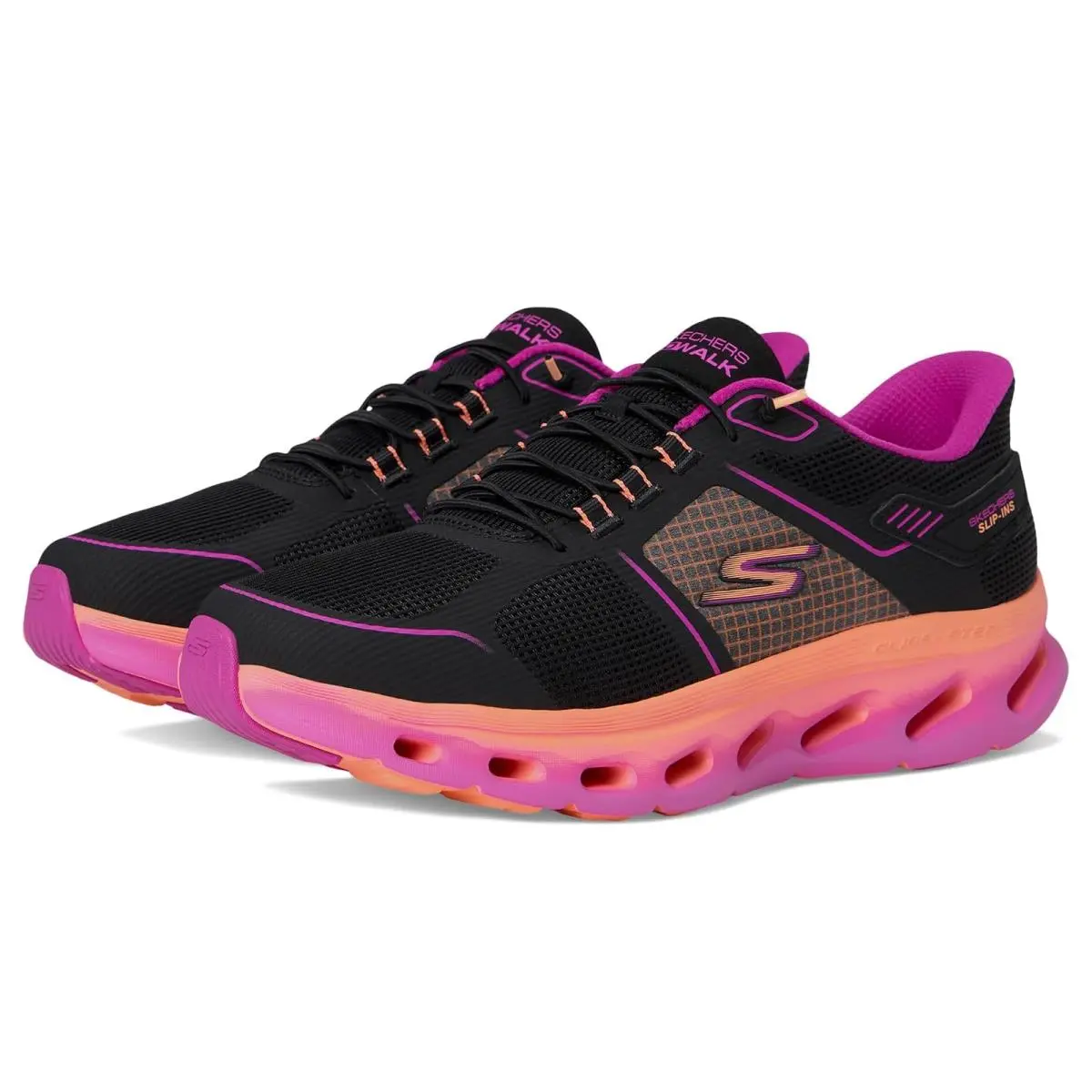 Woman`s  Performance Go Walk Glide Step 2.0 Elektra Hands Free Slip-ins Black/Multi by Skechers