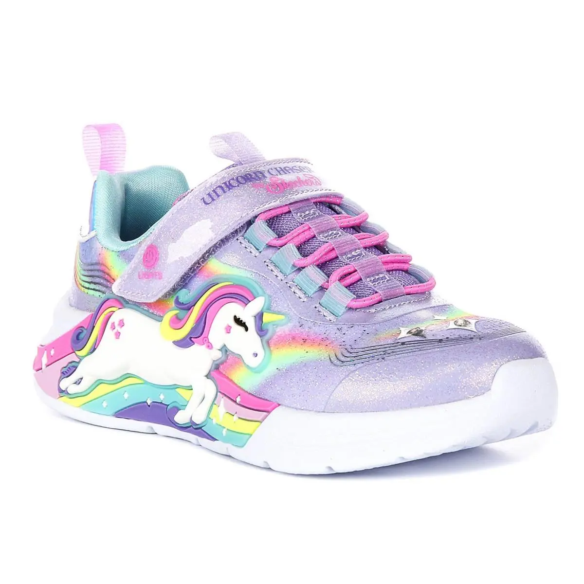 Skechers Unicorn Sporty Magical Light Glitters Girls Shoes In Lavender US 1 - 14 - Lavender