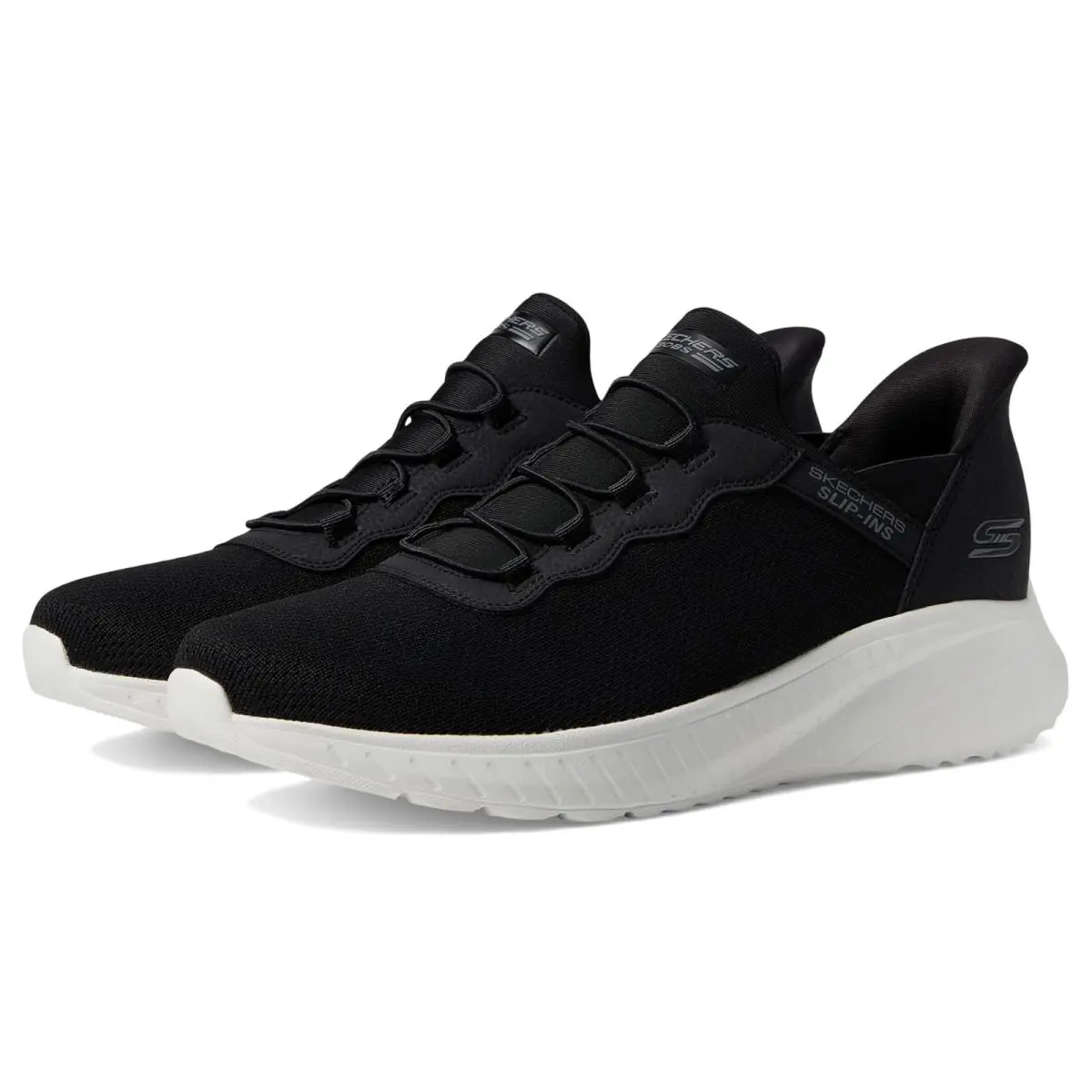 Man`s Shoes Bobs From Skechers Bobs Squad Chaos - Daily Hype Hands Free Slip-ins - Black
