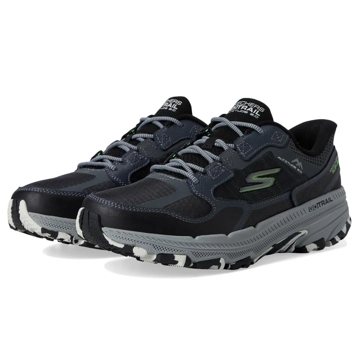 Man`s Shoes Skechers Go Run Trail Skechers Hands Free Slip-ins Altitude 2.0 - Black/Grey