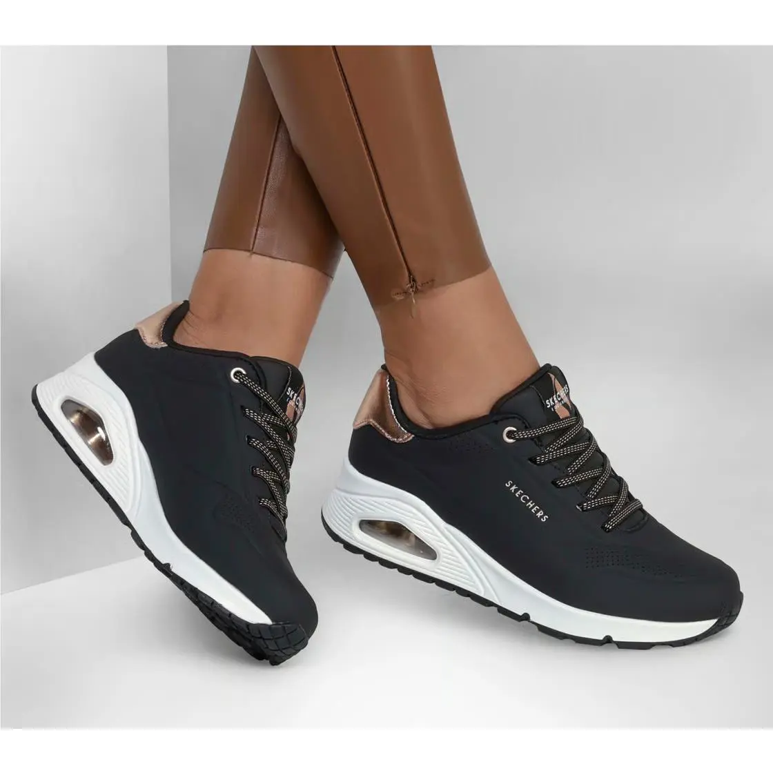 Skechers shoes - Uno - Shimmer Away - Uno Shimmer Away - 155196 BLK - Black/White 2