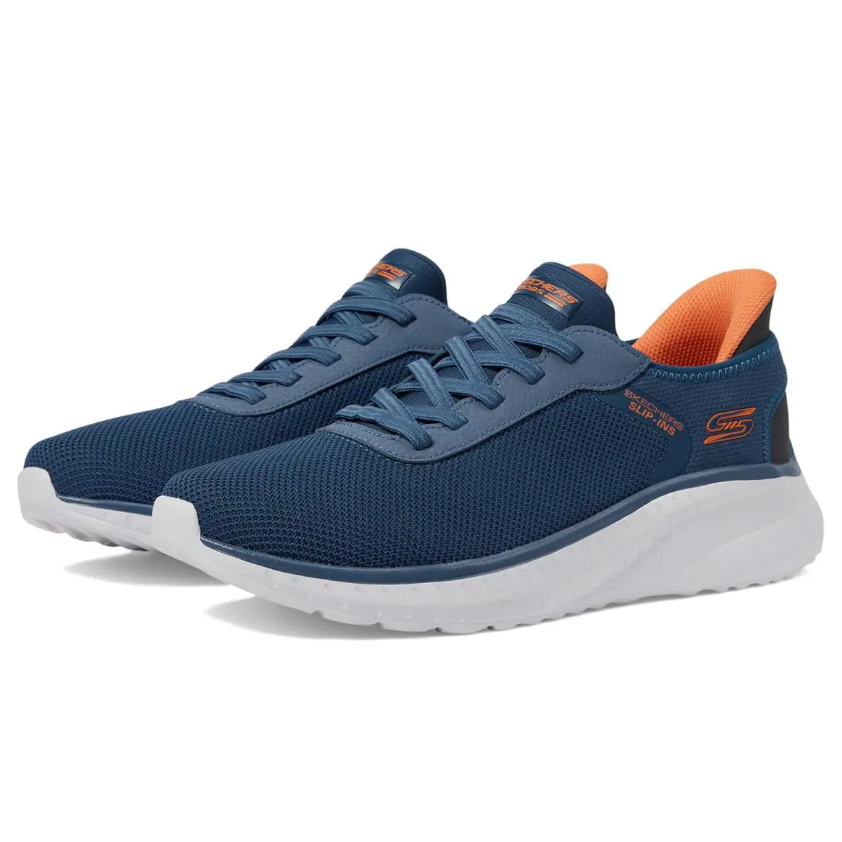 Man`s Shoes Bobs From Skechers Hands Free Slip-ins Squad Chaos - Solid Tour - Navy Multi