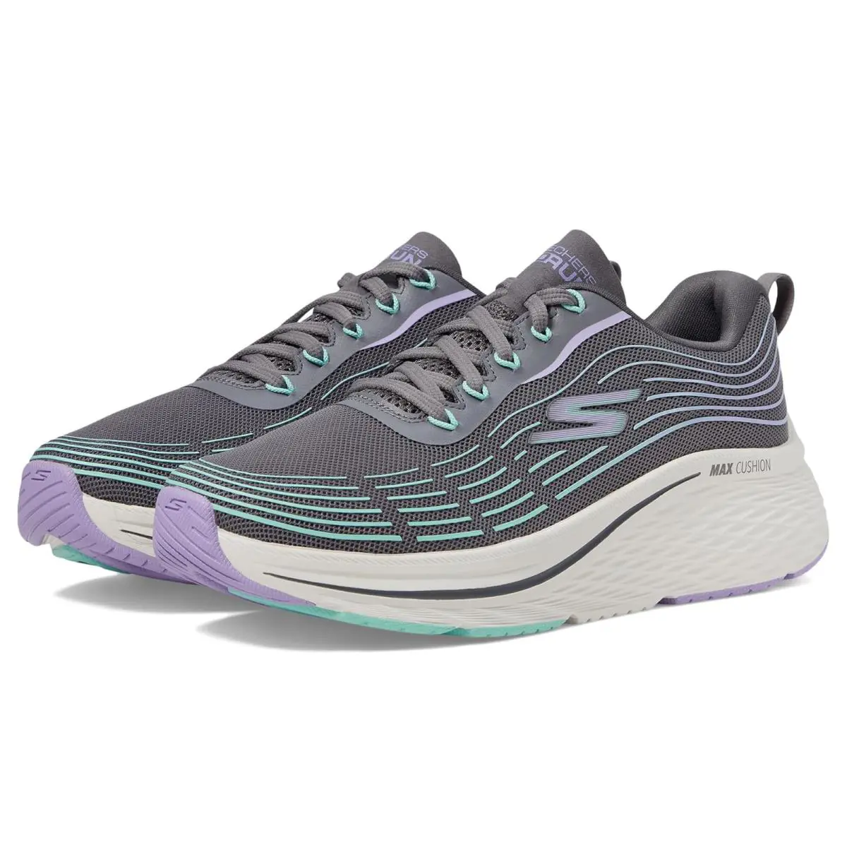 Woman`s Sneakers Athletic Shoes Skechers Max Cushioning Elite 2.0 - Charcoal/Lavender