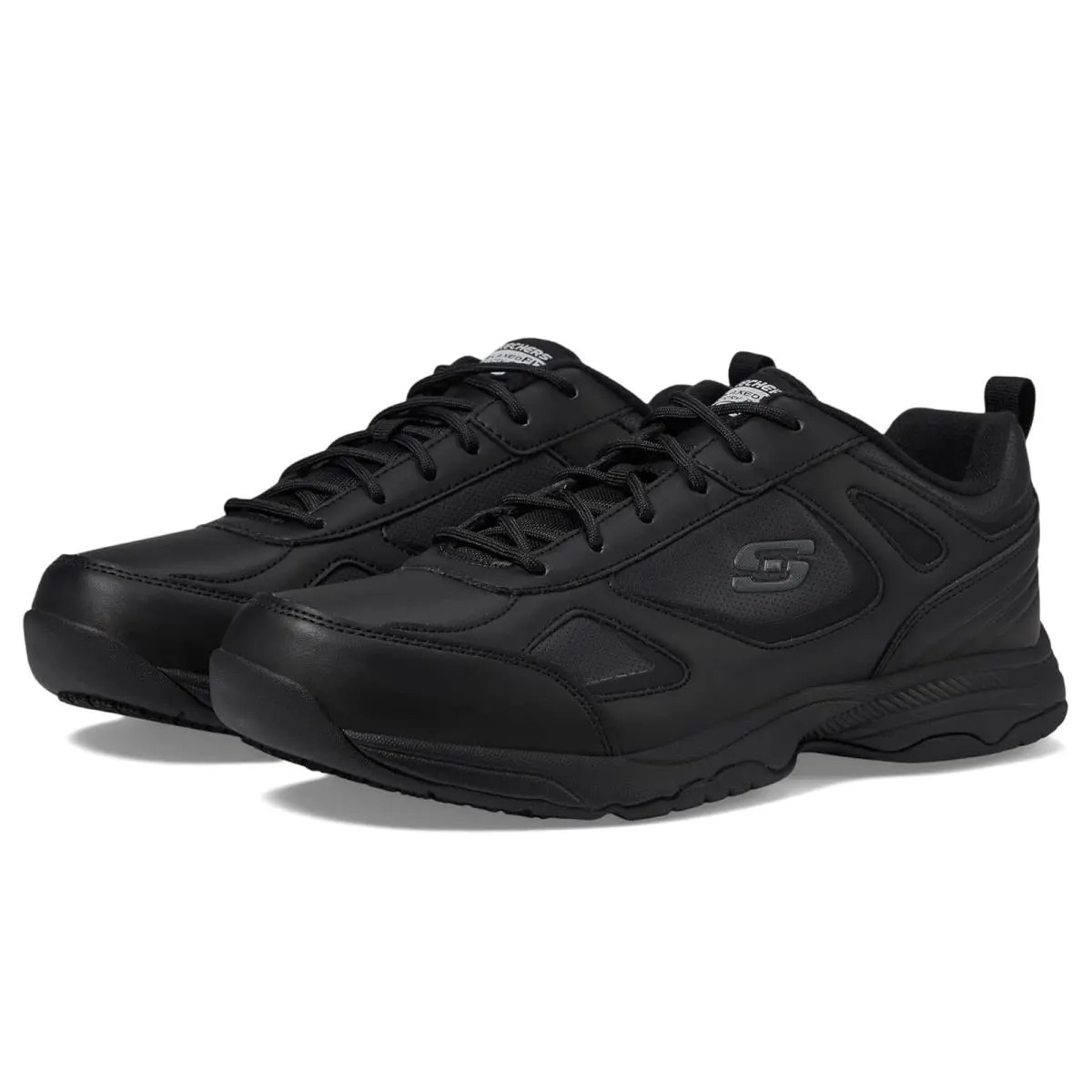 Man`s Sneakers Athletic Shoes Skechers Work Dighton - Black Synthetic/Leather