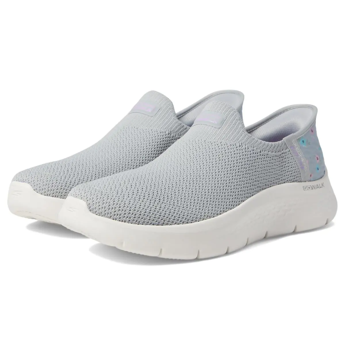 Woman`s Shoes Skechers Performance Go Walk Flex Sunset Rose Hands Free Slip-ins - Gray/Lavender