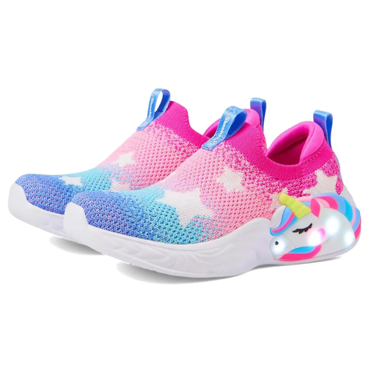 Girl`s Skechers Kids Sport Lighted - Unicorn Dreams 302328L Little Kid/big Kid - Hot Pink/Multi