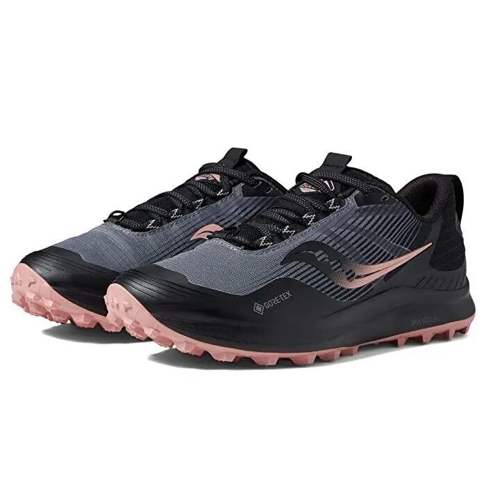 Saucony Z5634 Womens Charcoal/shell Peregrine 12 Gtx Running Shoes Size US 11 M - Gray