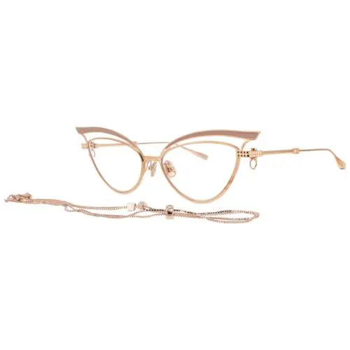 Valentino Eyeglasses Glassliner VLX-118F Cat Eye Rose Gold with Cha