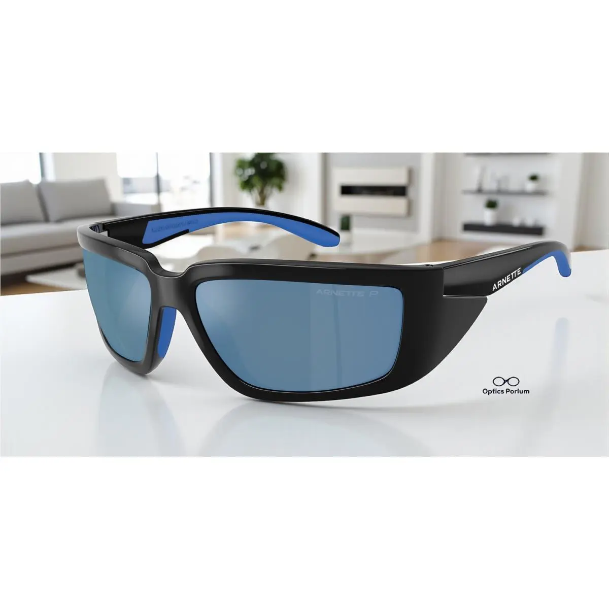 Arnette AN4355 275322 Taggit Black Blue Grey Water Polarized 62mm Men Sunglasses