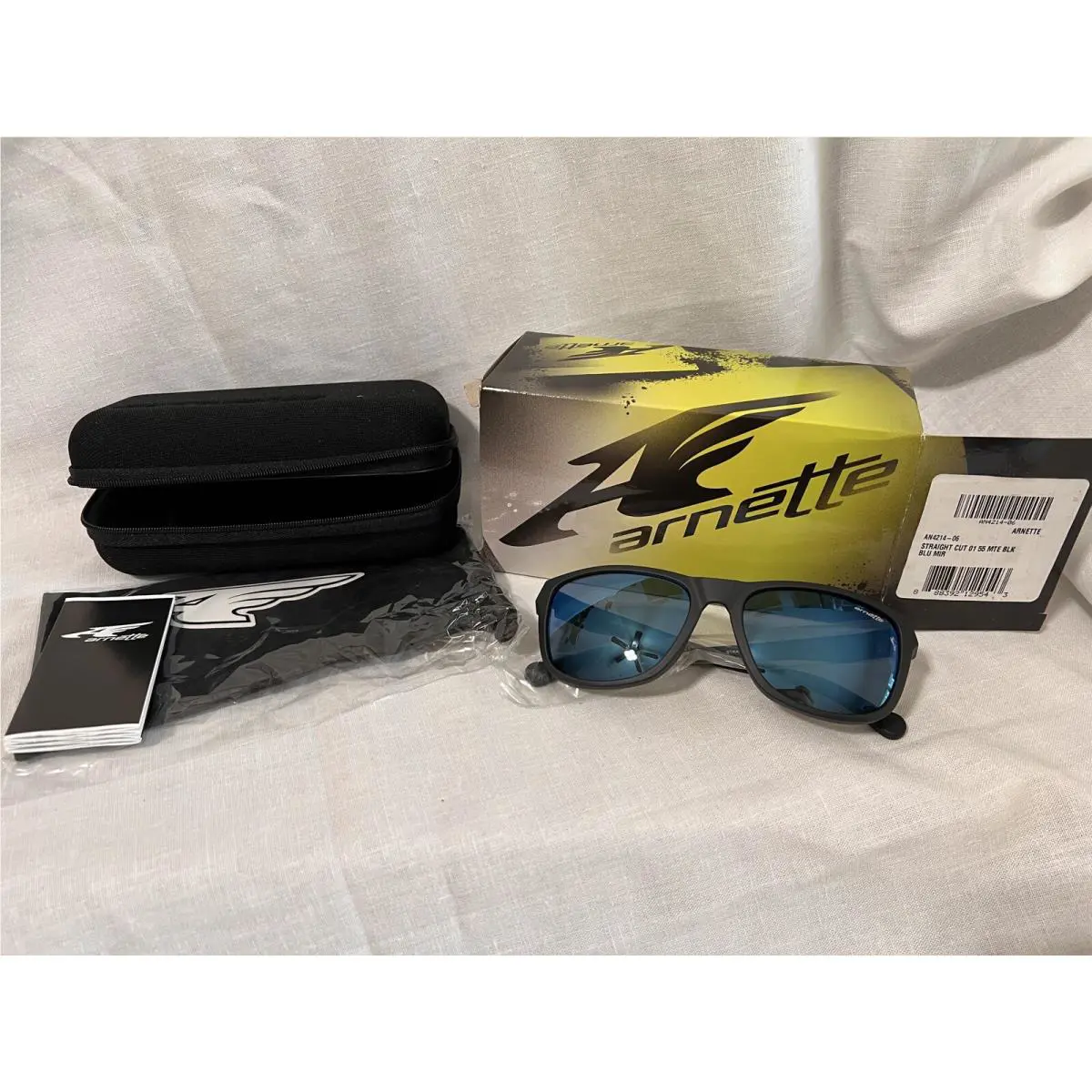 Arnette Sunglasses Straight Cut 4214-01/55 Matter Black Blue Mirror