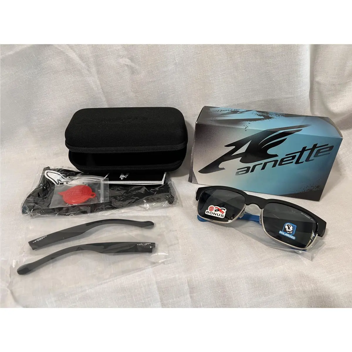 Arnette Sunglasses Dean Black Blue Polarized Aces Extra Arms 4205-2268/81