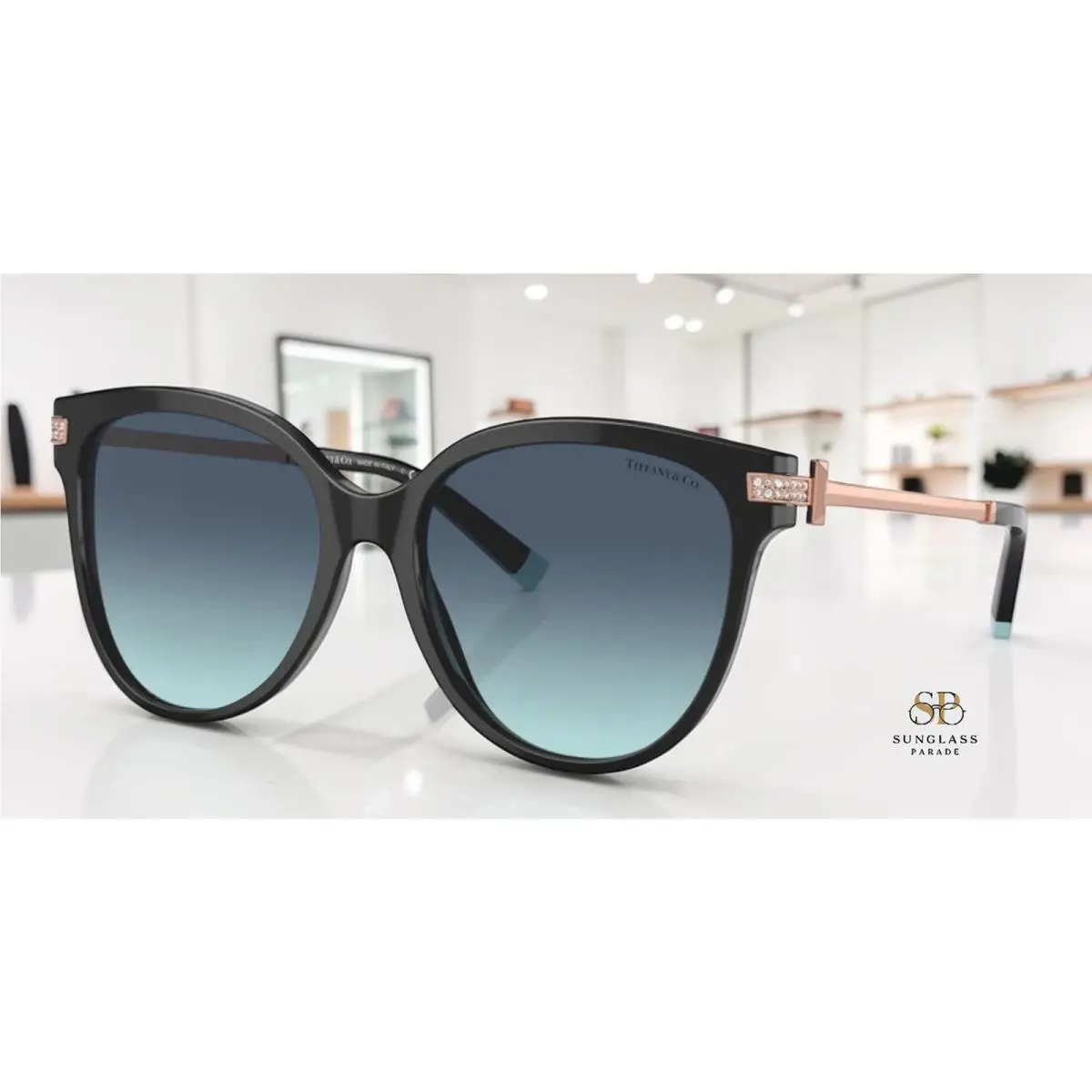 Tiffany TF4193B 80019S Black Azure Gradient Blue 55 mm Women`s Sunglasses by Tiffany & Co.