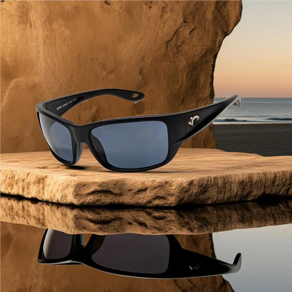 Costa Del Mar Schoolie Sunglasses Black Frame Gray 580P Plastic Lens