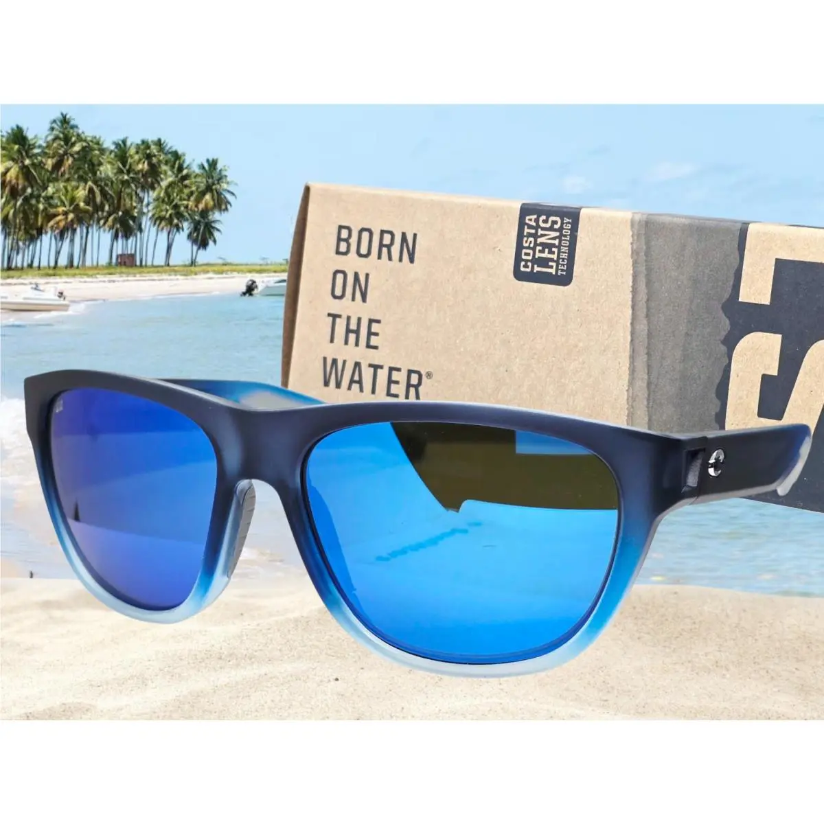 Costa Del Mar Bahama Blue Fade/blue Mirror Bayside Polarized 580G Sunglasses