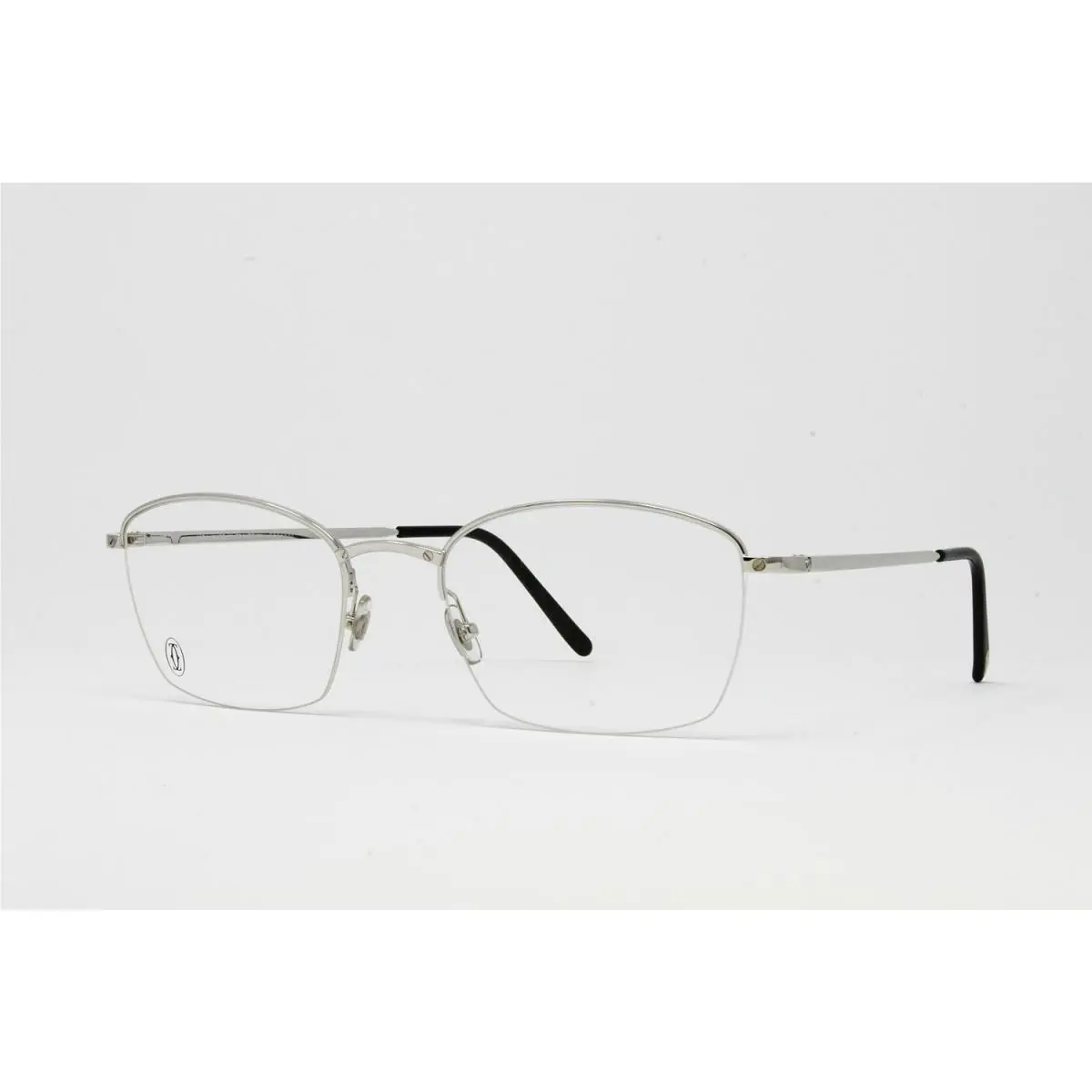 Cartier Semi Rimless Platinum Eyeglasses T8100617 France