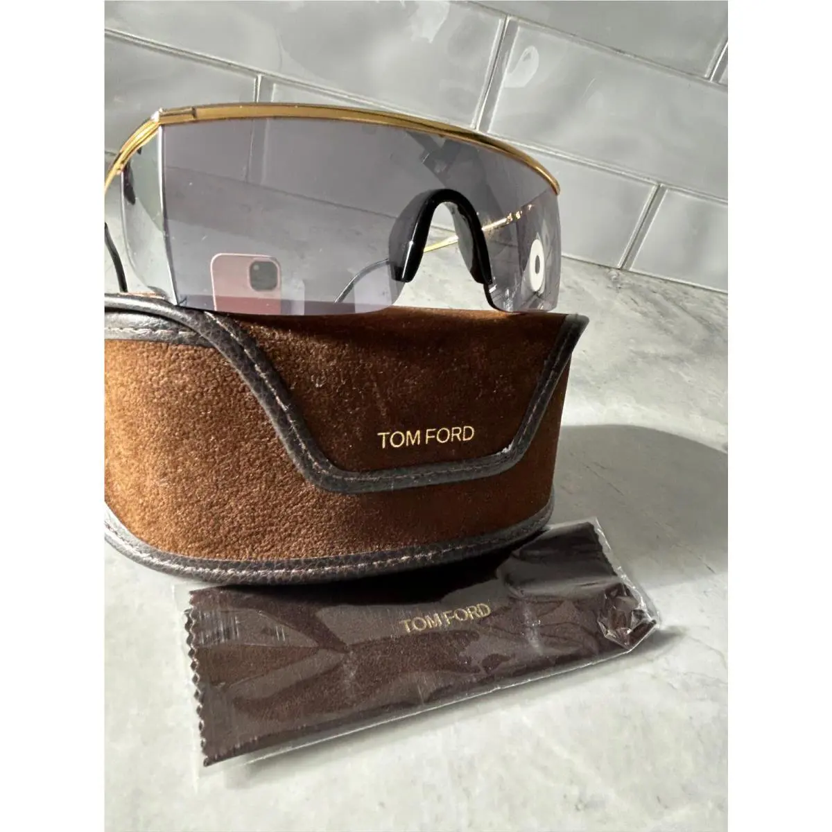Tom Ford PAVLOS-02 TF980 30A Gold Black Mask Sunglasses 980 FT0980