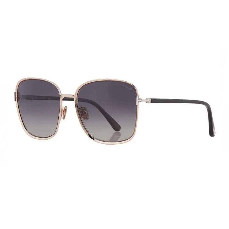 Tom Ford FT1029 28D Shiny Rose Gold/smoke Polarized Gradient 57-17-140