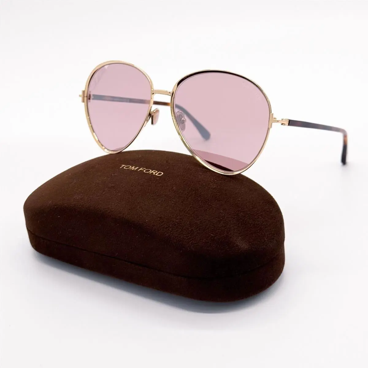 Tom Ford Rio TF1028 32Z Women Aviator Sunglasses FT1028/S Gold Pink