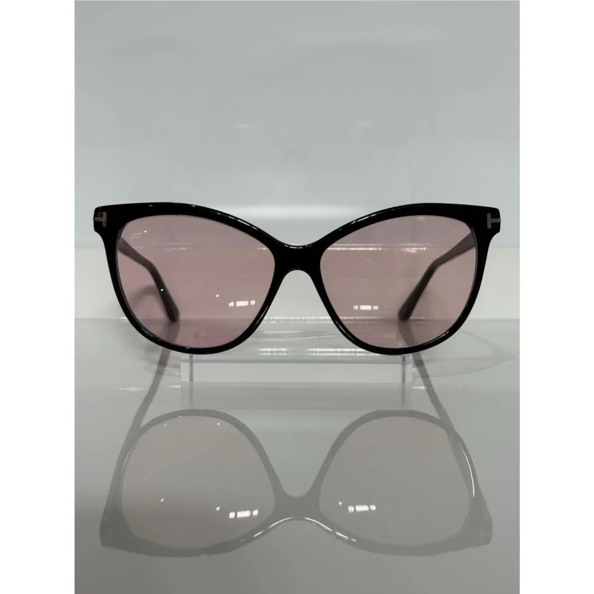 Tom Ford Round TF5511 Womanblack Acetate Custom Pink Tinted Sunglasses
