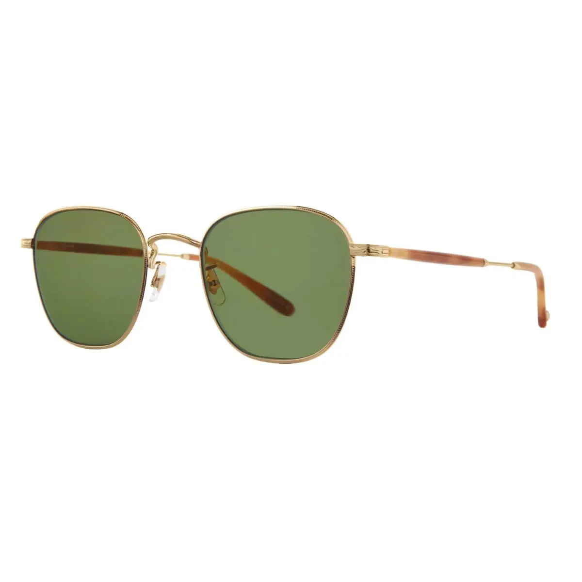 Garrett Leight World Sun Gold-ember Tortoise/semi-flat Green Sunglasses - Frame: Gold-Ember Tortoise, Lens: Semi-Flat Green