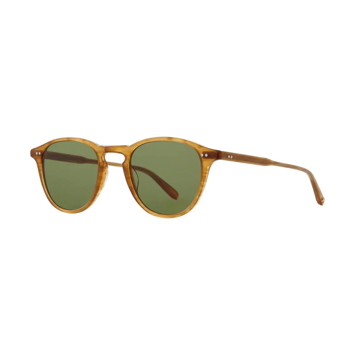 Garrett Leight Hampton Sun Butterscotch/semi-flat Pure Green Bt/sfpgn Sunglasses - Frame: Butterscotch, Lens: Semi-Flat Pure Green