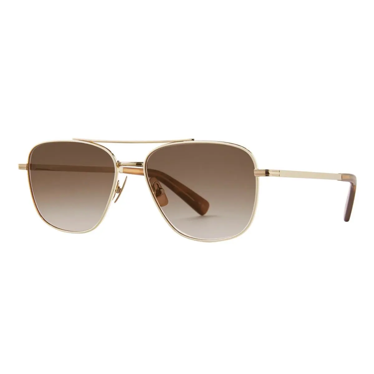 Garrett Leight EL Capitan Sun Phosphorous-spotted Brown Shell/brown Sunglasses - Frame: Phosphorous-Spotted Brown Shell, Lens: Semi-Flat Sepia Gradient