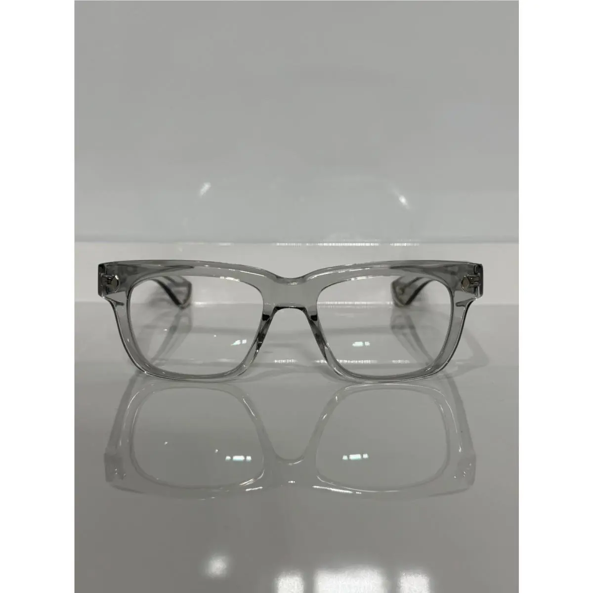 Garrett Leight Glco X Officine Generale Crystal Gray Chunky Acetate Eyeglasses