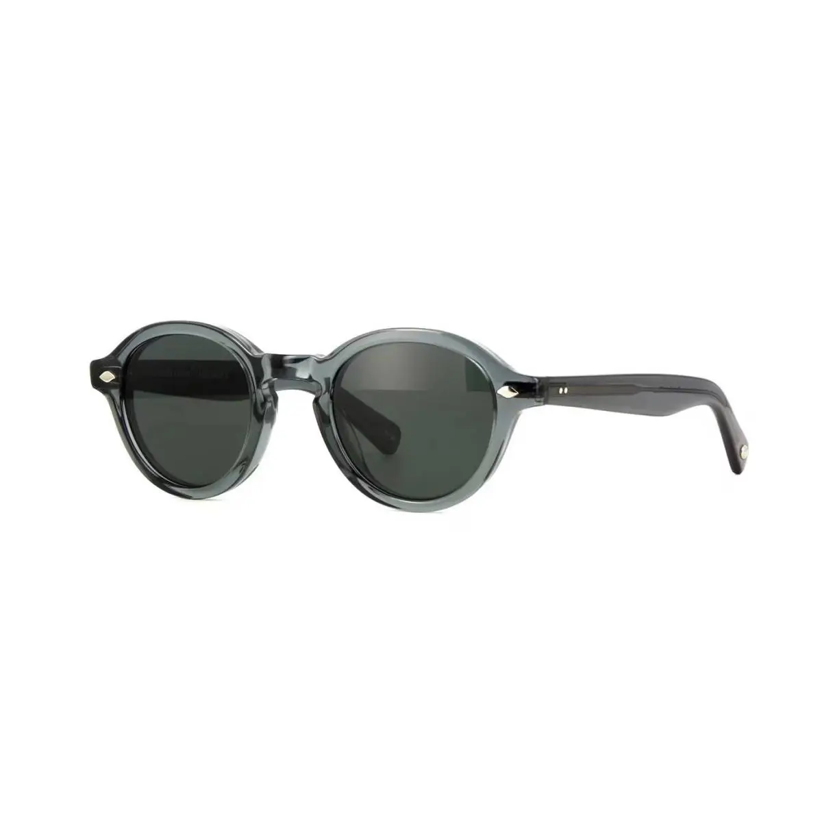 Garrett Leight Flipper Sun Sea Grey/semi-flat Pure Blue Smoke Sunglasses