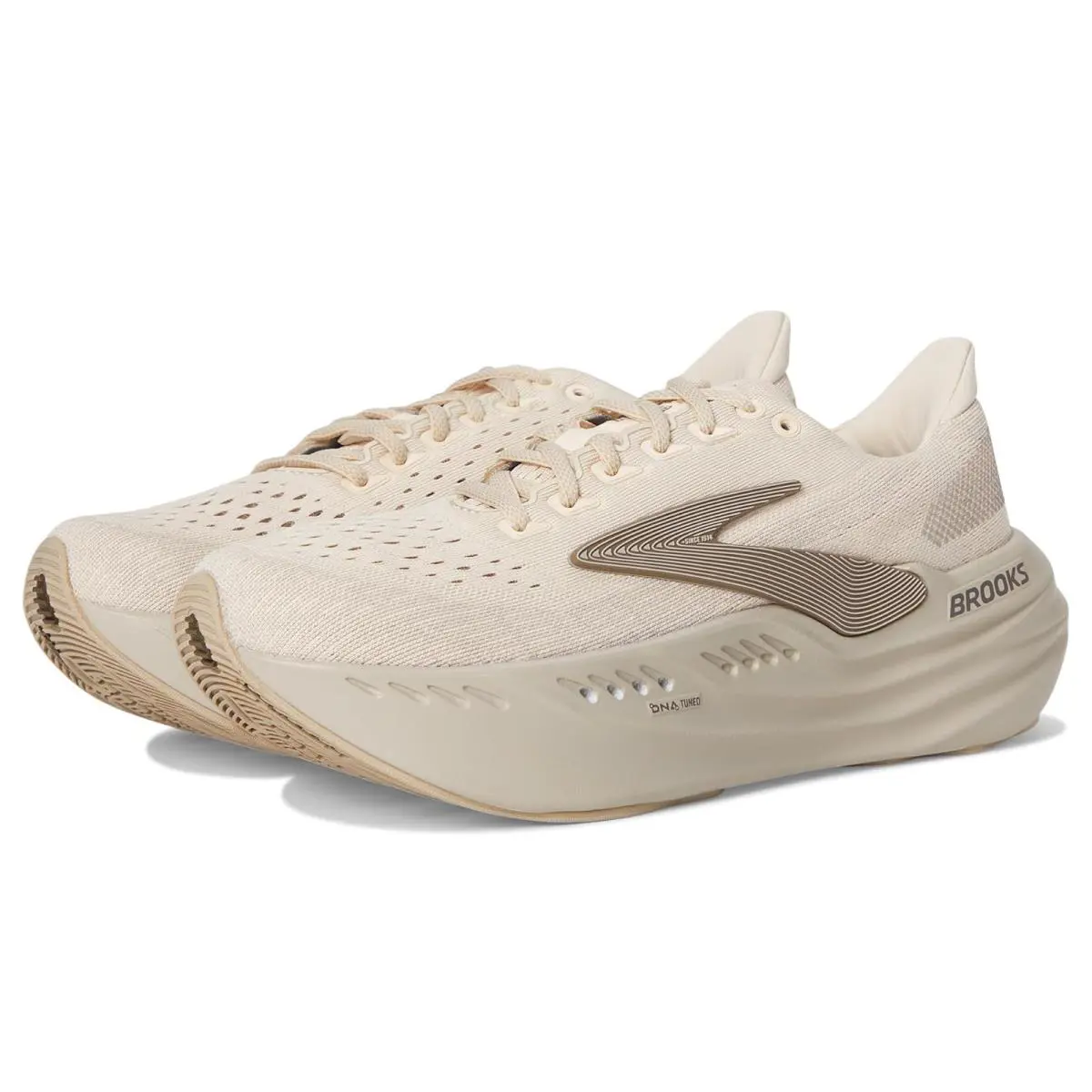 Woman`s Sneakers Athletic Shoes Brooks Glycerin Max - Almond Peach/London Fog/White