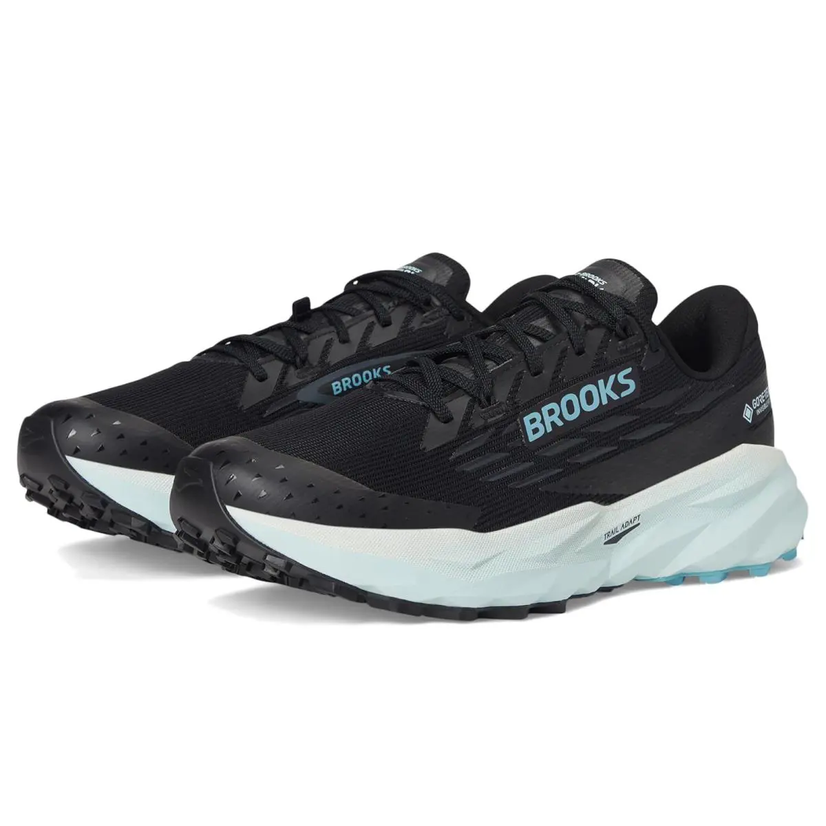 Brooks shoes - Black/Ebony/Blue Flower 6