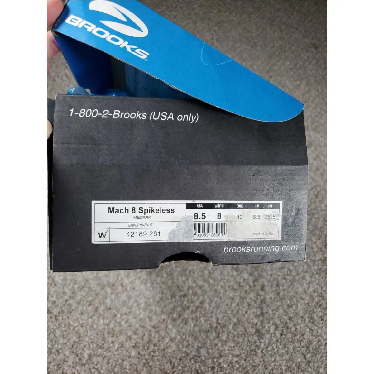Brooks shoes - Brooks Mach 8 Spikeless - Mach Spikeless - 42189261 - Brown/Pink/White (UPC: 783059269894) 1