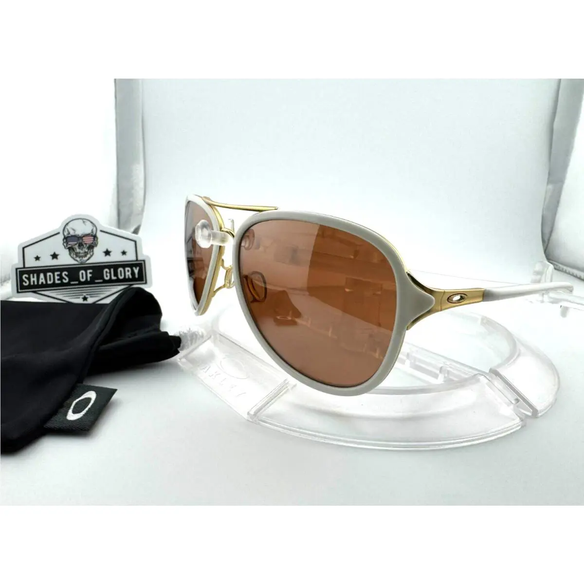 Kickback White Gold VR28 Black Iridium Sunglasses OO4102-06 by Oakley