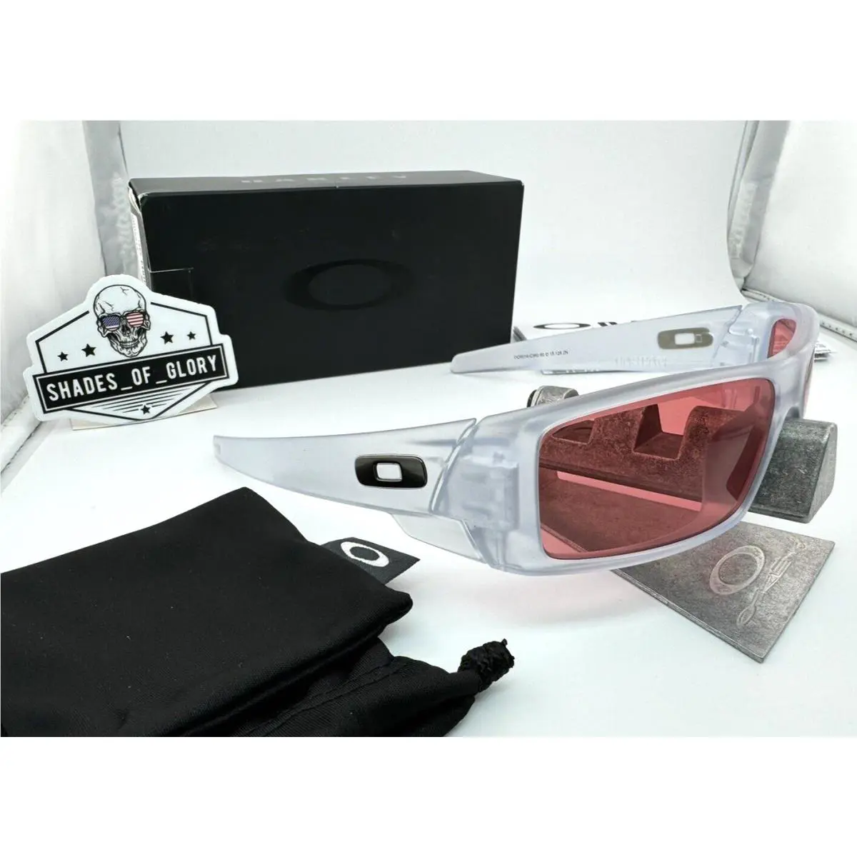 Oakley Gascan Matte Clear W/ Prizm Peach Orange Sunglasses OO9014-C9 Rare