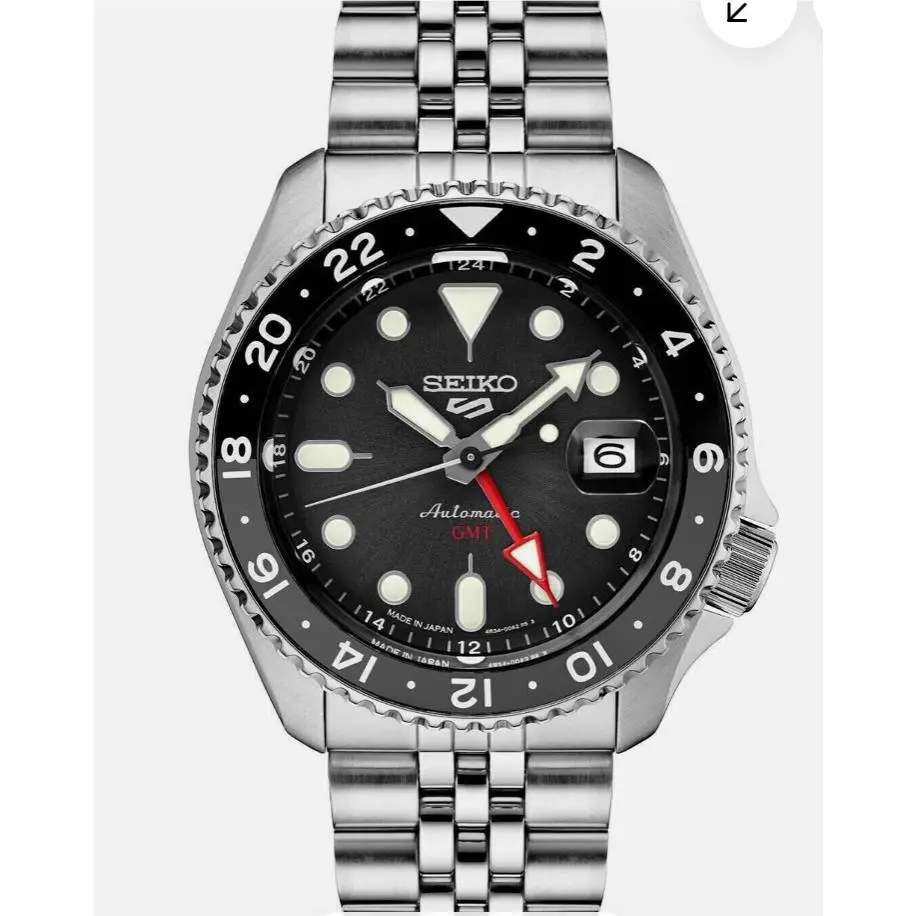 Seiko 5 Sports Gmt Serie Automatic Black Dial Stainless Steel Men’s Watch SSK001